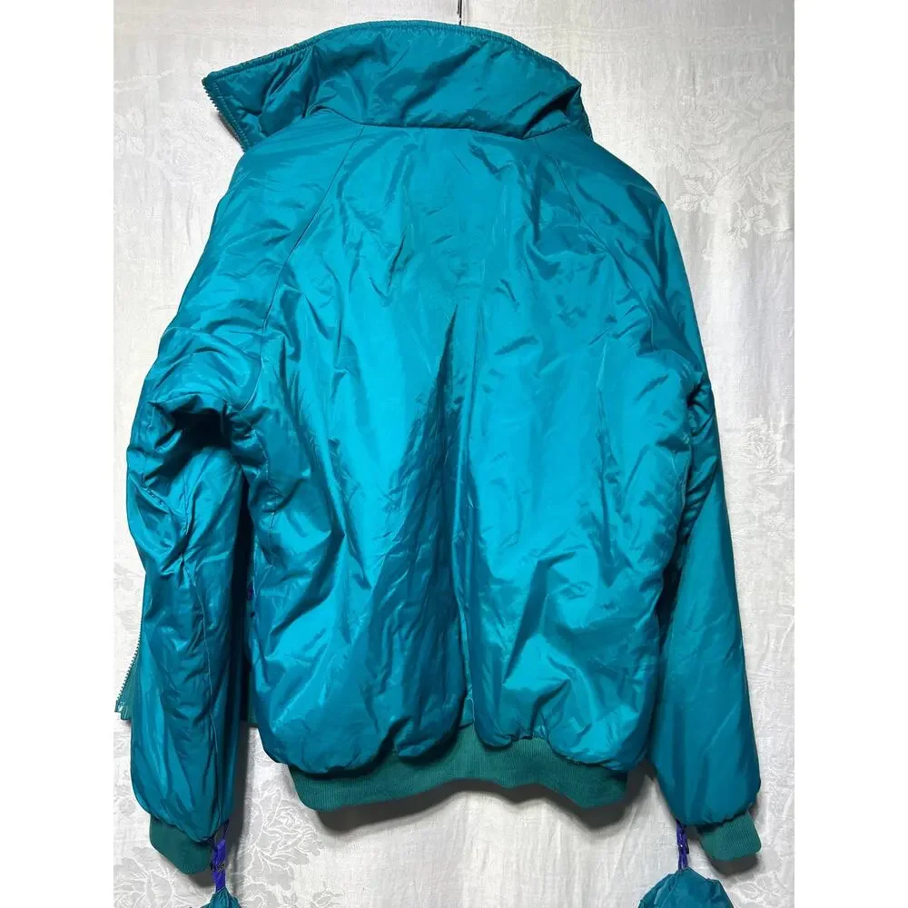 VTG Columbia Coat Large Blue Purple Gizmo Radial Sleeve Reversible Zip in Liner